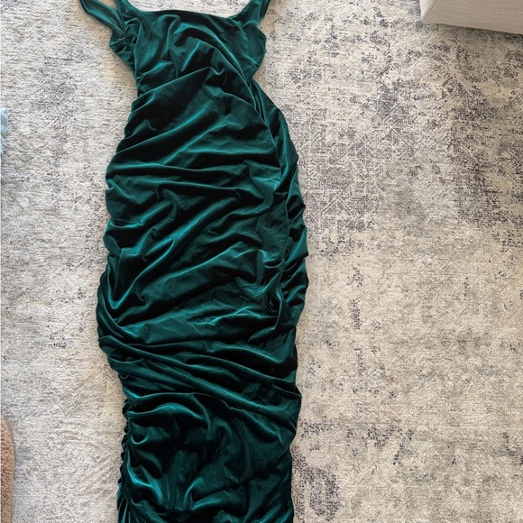 Club L London Dresses & Skirts - Club L London Dark Green Velvet Maternity Dress